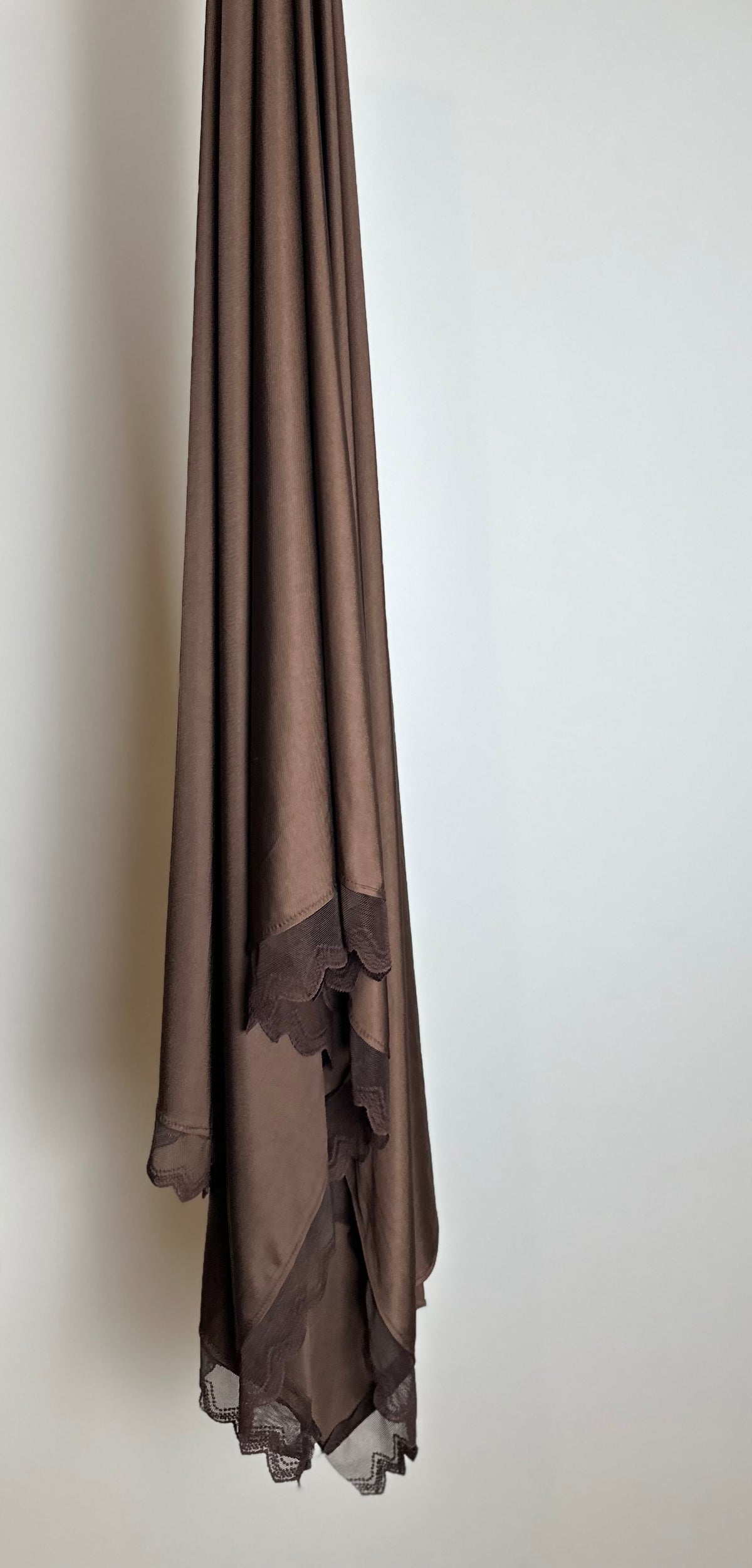 Jersey Liquid dentelle marron